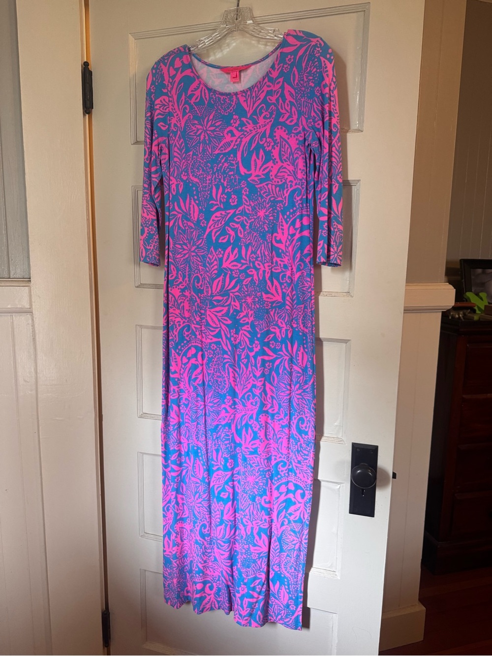 Lilly Pulitzer Pink and Blue Floral Maxi Dress